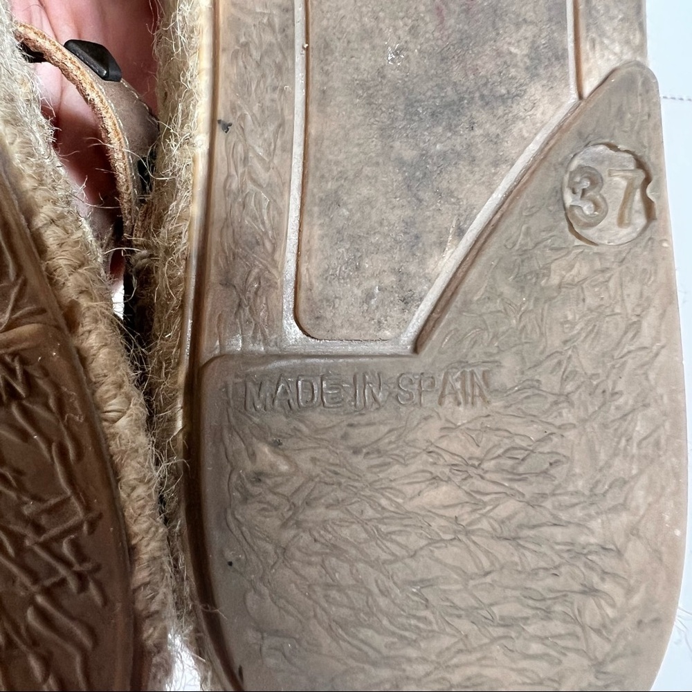 Garnet Hill Womens Espadrille Margo Studded Straps Wrap Sandals Sz 37Tan Leather - Picture 11 of 16